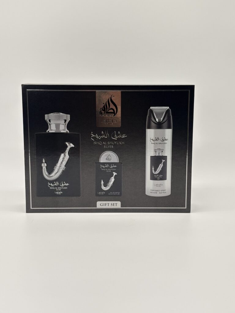 LATTAFA – ISHQ AL SHUYUKH SILVER 3 PC SET FOR MEN