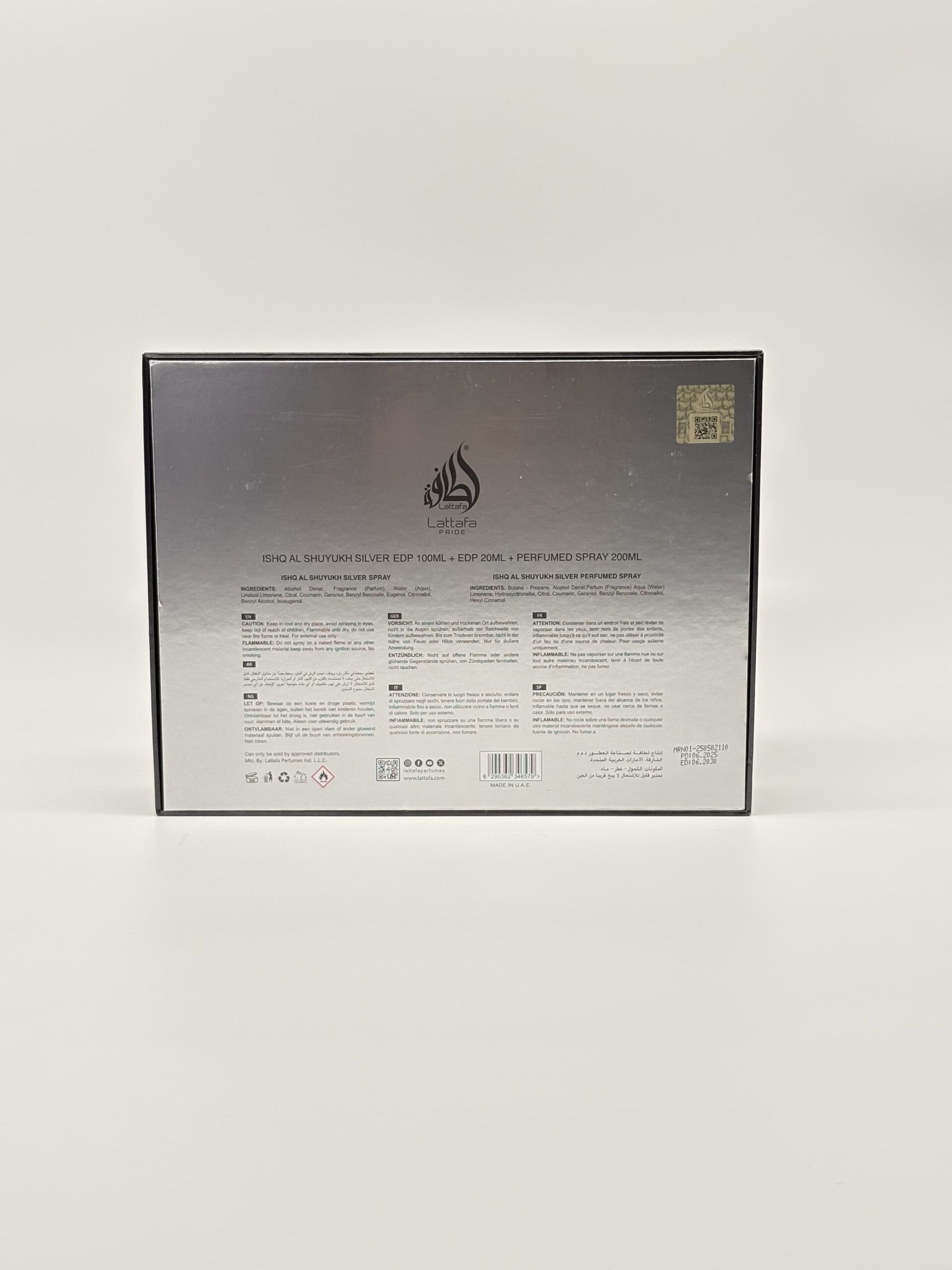 LATTAFA – ISHQ AL SHUYUKH SILVER 3 PC SET FOR MEN