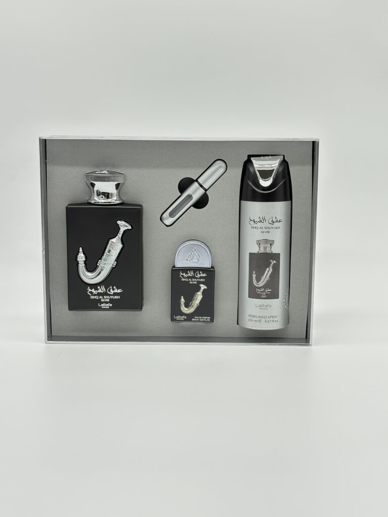 LATTAFA – ISHQ AL SHUYUKH SILVER 3 PC SET FOR MEN