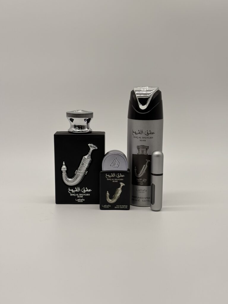 LATTAFA – ISHQ AL SHUYUKH SILVER 3 PC SET FOR MEN
