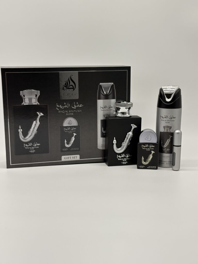 LATTAFA – ISHQ AL SHUYUKH SILVER 3 PC SET FOR MEN