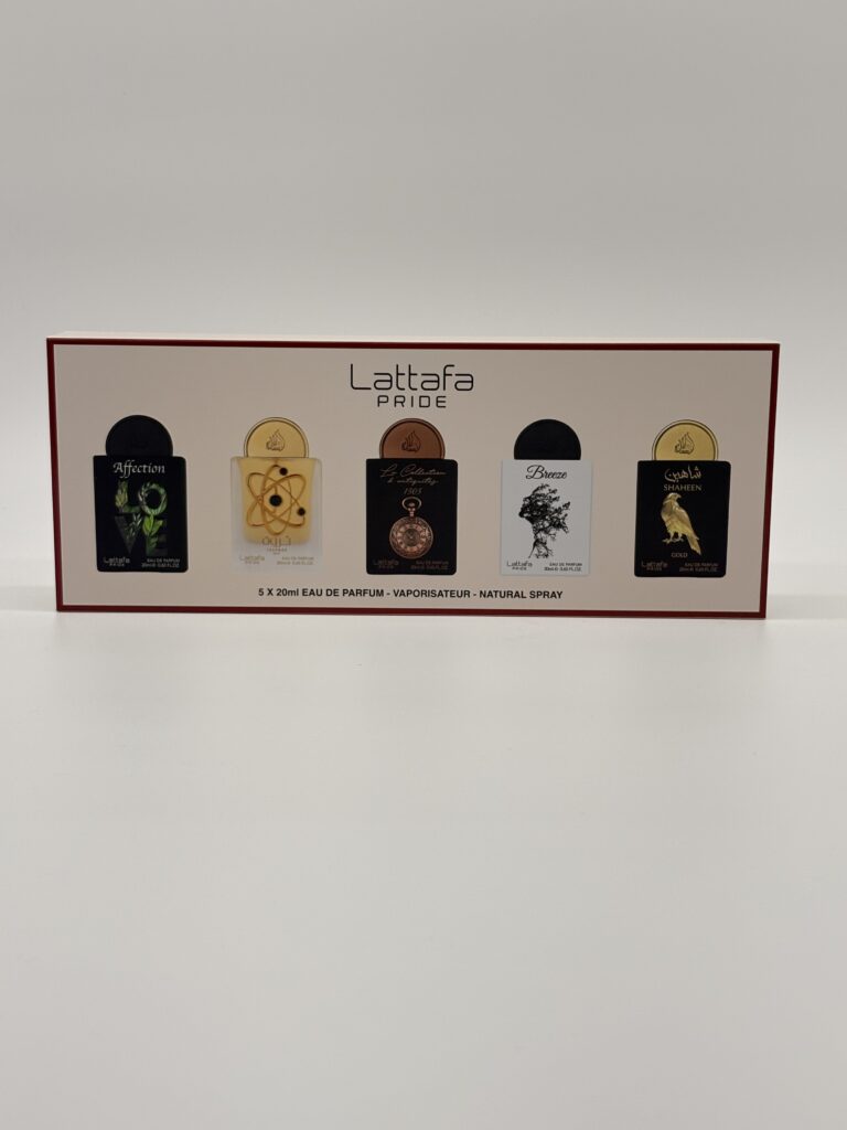 LATTAFA – 5 PC MINI SPRAY (Affection, Tharwah Gold, Watch 1505, Breeze, Shaheen Gold)