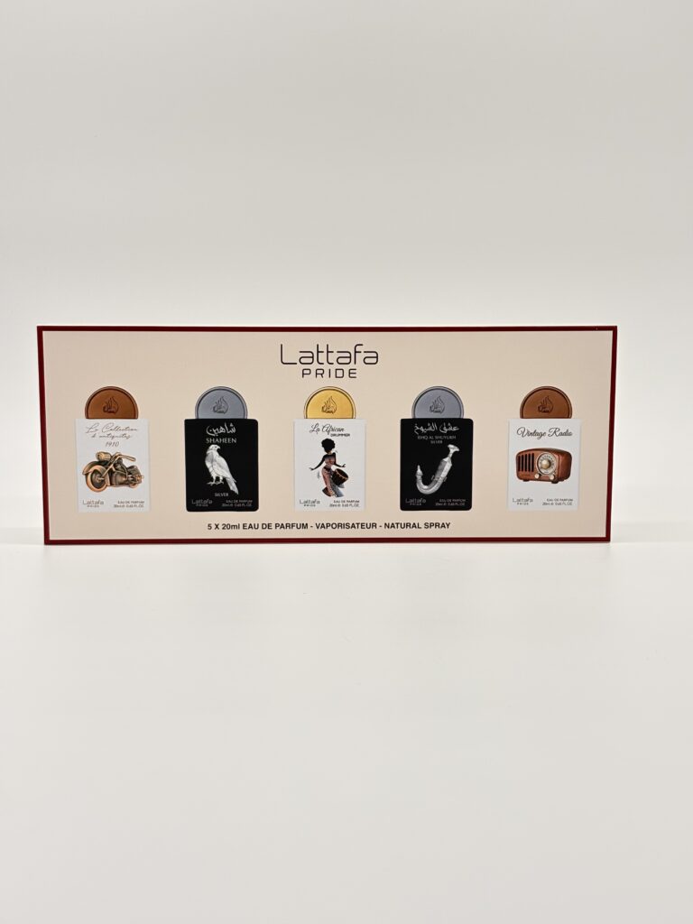 LATTAFA – 5 PCS MINI SPRAY (Bike 1910, Shaheen Silver, African Drummer, Shuyukh Silver, Vintage Radio)