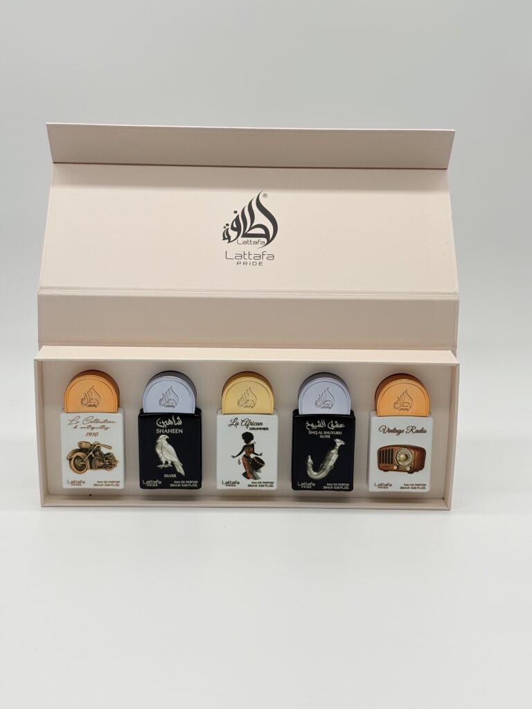 LATTAFA – 5 PCS MINI SPRAY (Bike 1910, Shaheen Silver, African Drummer, Shuyukh Silver, Vintage Radio)