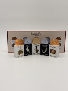 LATTAFA – 5 PCS MINI SPRAY (Bike 1910, Shaheen Silver, African Drummer, Shuyukh Silver, Vintage Radio)