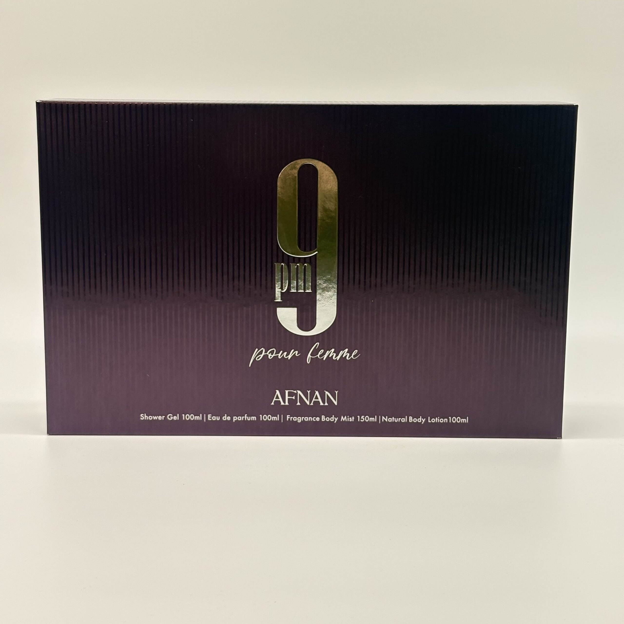 AFNAN – 9 PM PURPLE POUR FEMME 4 PC SET