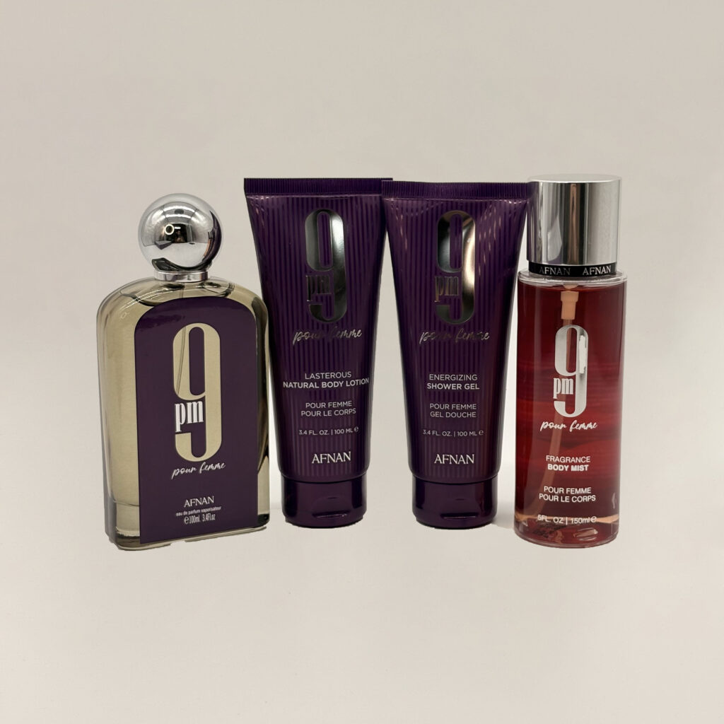 AFNAN – 9 PM PURPLE POUR FEMME 4 PC SET
