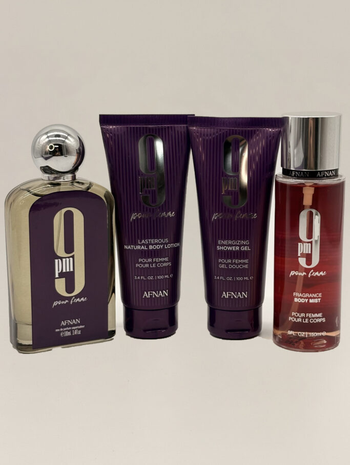 AFNAN - 9 PM PURPLE POUR FEMME 4 PC SET