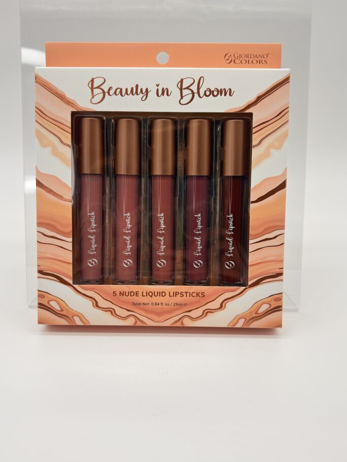 GIORDANO COLORS BEAUTY IN BLOOM 5 NUDE LIQUID LIPSTICKS DARK SHADES