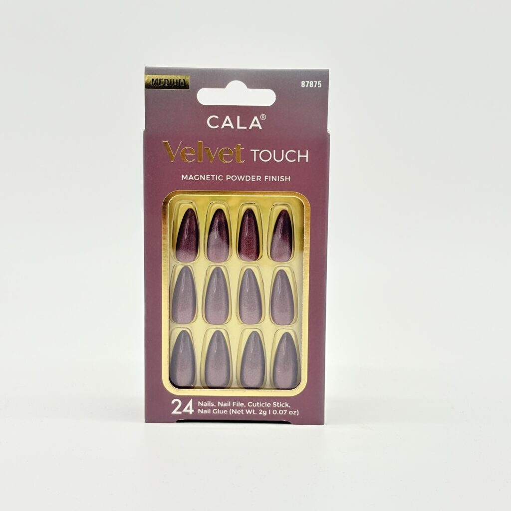 CALA VELVET MED ALMOND PURPLE GLOSS 24 PC NAIL KIT-87875