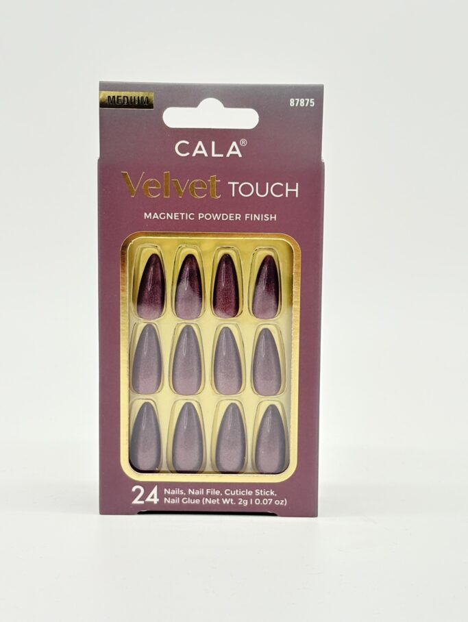 CALA VELVET MED ALMOND PURPLE GLOSS 24 PC NAIL KIT-87875