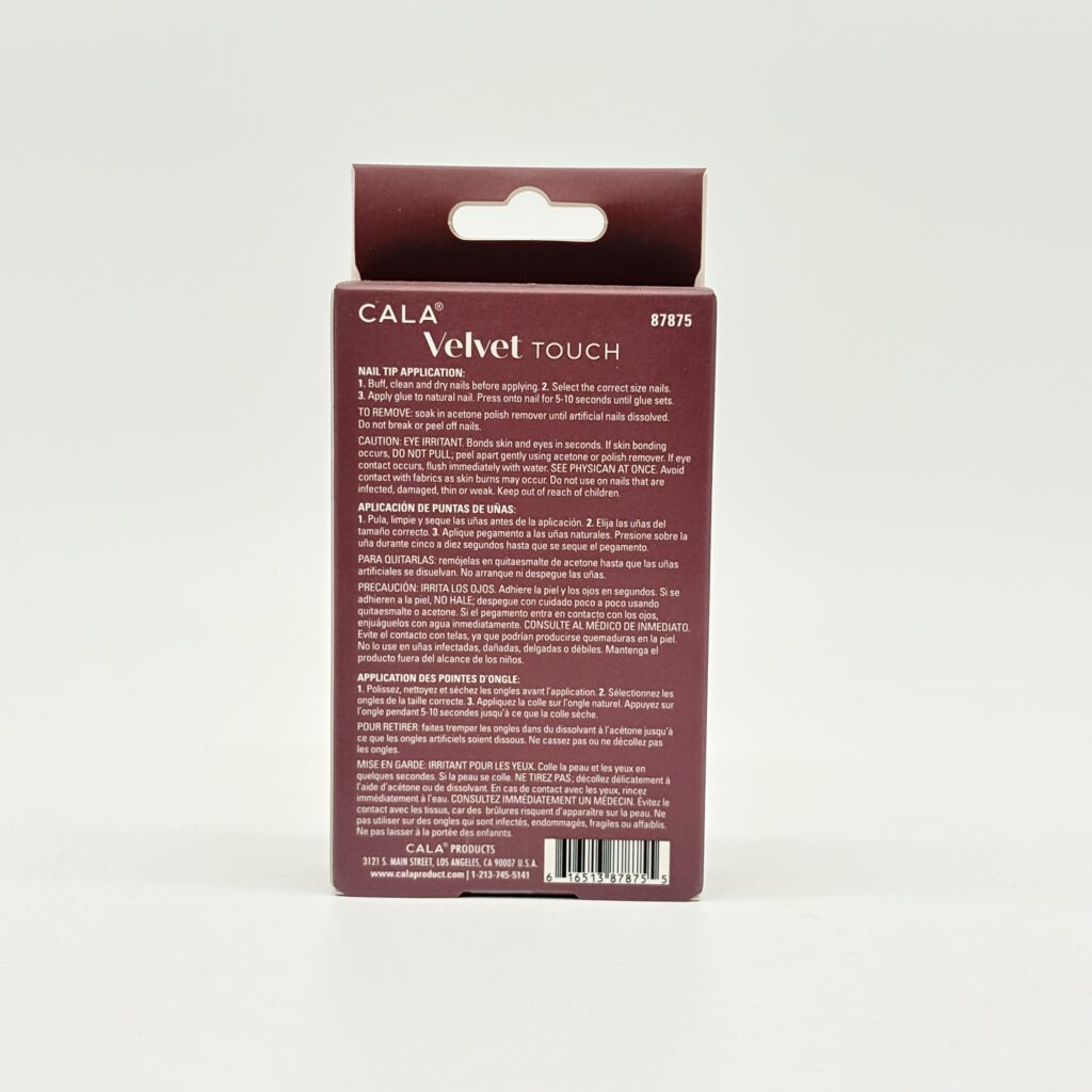 CALA VELVET MED ALMOND PURPLE GLOSS 24 PC NAIL KIT-87875