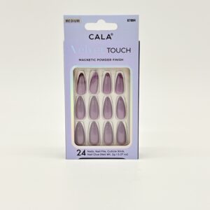 CALA VELVET MED ALMOND PURPLE CATEYE 24 PC NAIL KIT – 87884