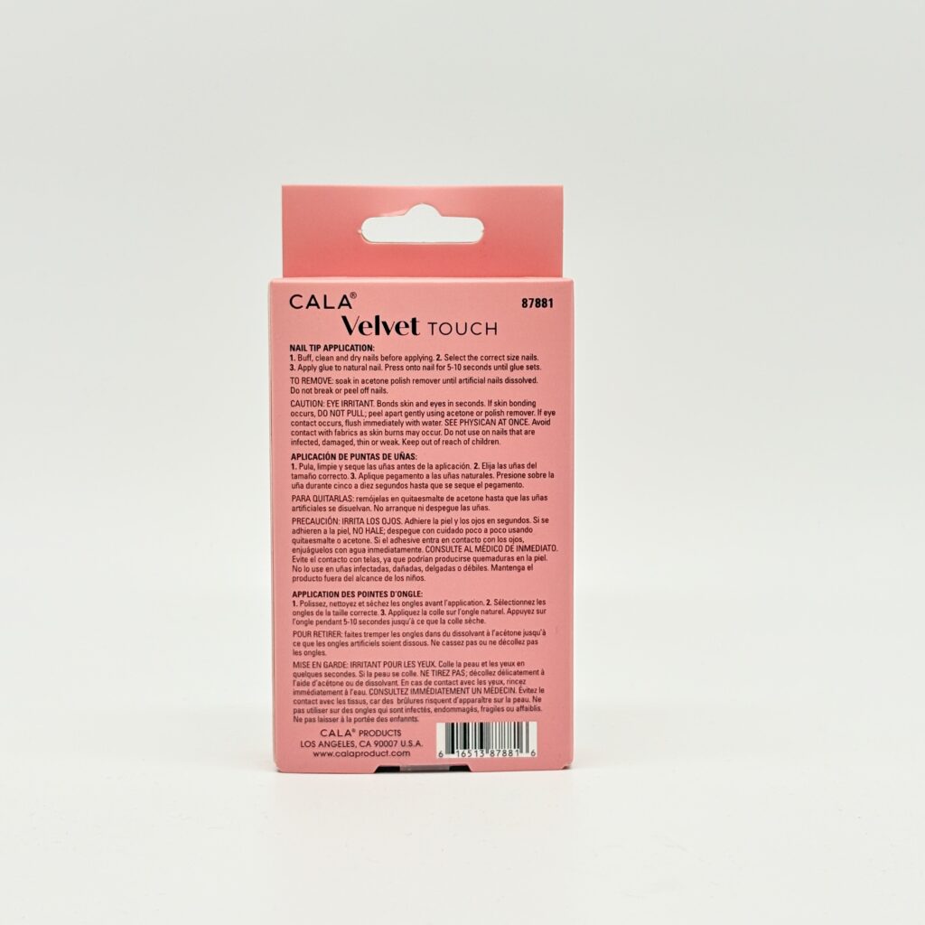 CALA VELVET MED ALMOND ALMOND MAUVE CATEYE PINK 24 PC NAIL SET-87881