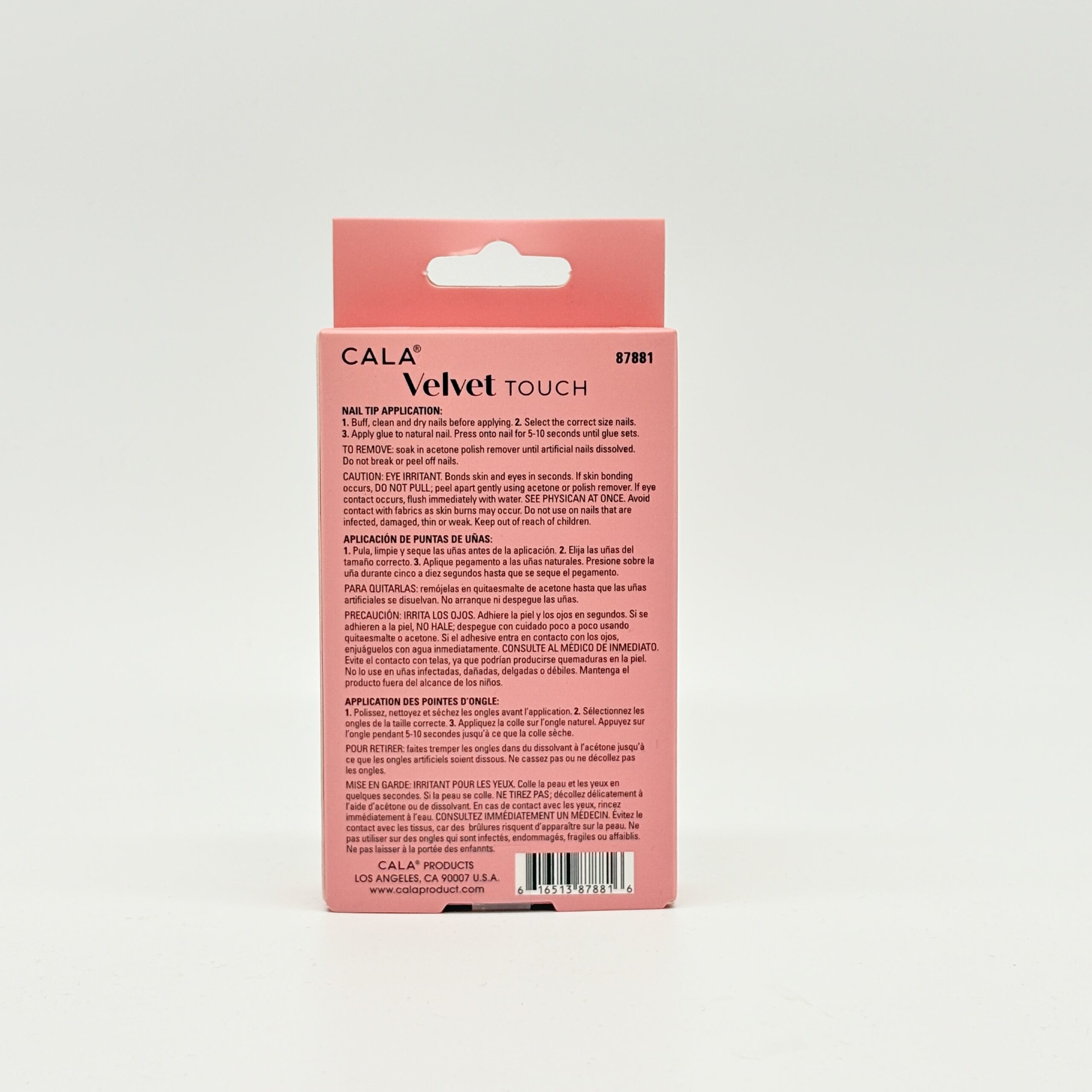 CALA VELVET MED ALMOND ALMOND MAUVE CATEYE PINK 24 PC NAIL SET-87881