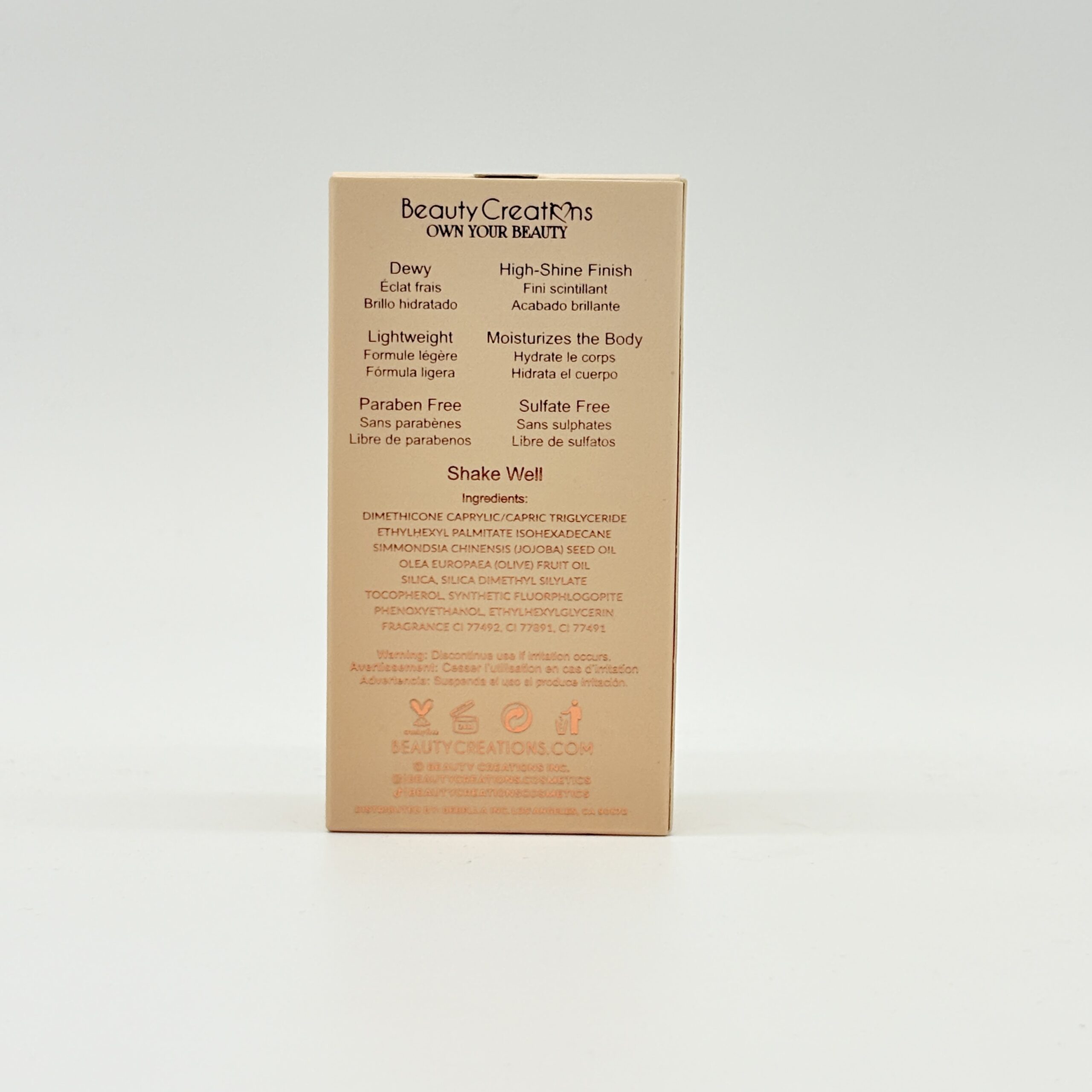 BEAUTY CREATIONS BODY GLOW OIL GOLD #GBO-2 50ML/1.76FL OZ